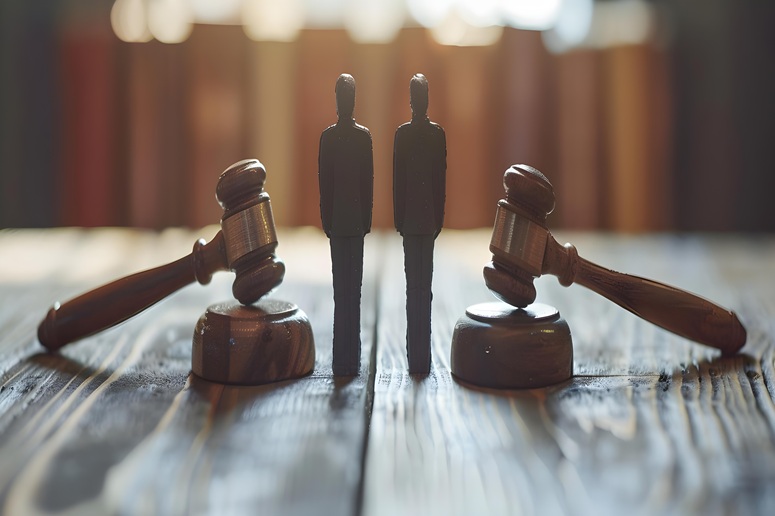 Judge's gavel and desktop