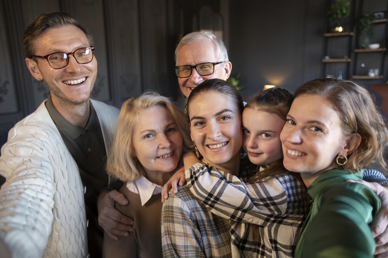 A happy family.